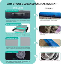 LUBAKED Felfújható Tornaszőnyeg 300x100x20cm Zöld Gimnasztika Szőnyeg Pumpával Fitness Jóga Matrac Otthoni Edzéshez 5