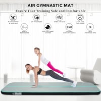 LUBAKED Felfújható Tornaszőnyeg 300x100x20cm Zöld Gimnasztika Szőnyeg Pumpával Fitness Jóga Matrac Otthoni Edzéshez 3