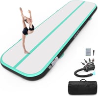 Saltea de gimnastică gonflabilă LUBAKED cu pompă - verde - 3x1 m 1