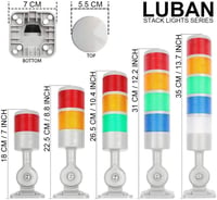 LUBAN Ipari Jelzőfény CNC Gépekhez - Piros LED Figyelmeztető Lámpa Szirénával, Forgatható Talppal, 110-220V, IP54 Védettség, Folyamatos/Vill 5