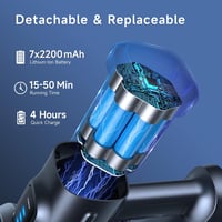 Lubluelu Akkumulátoros Porszívó 50 Perc Üzemidő, 120000 Rpm Szívóerő, Állványos Vezeték Nélküli Porszívó 6