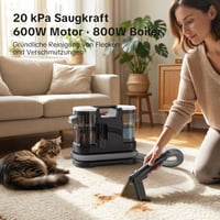 Lubluelu Tepovač 1400 W 20 kPa s ohrevom vody za 10 sekúnd, účinný čistič na textil 3