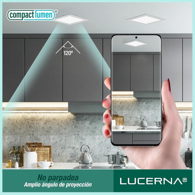 LUCERNA LED Beépíthető Négyzet Spotlámpa 6500K Hideg Fehér 12W 6 Darab