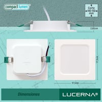 LUCERNA LED Beépíthető Négyzet Spotlámpa 6500K Hideg Fehér 12W 6 Darab 6