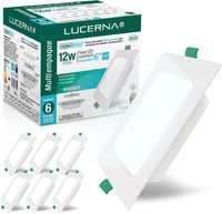 LUCERNA LED Beépíthető Négyzet Spotlámpa 6500K Hideg Fehér 12W 6 Darab 1