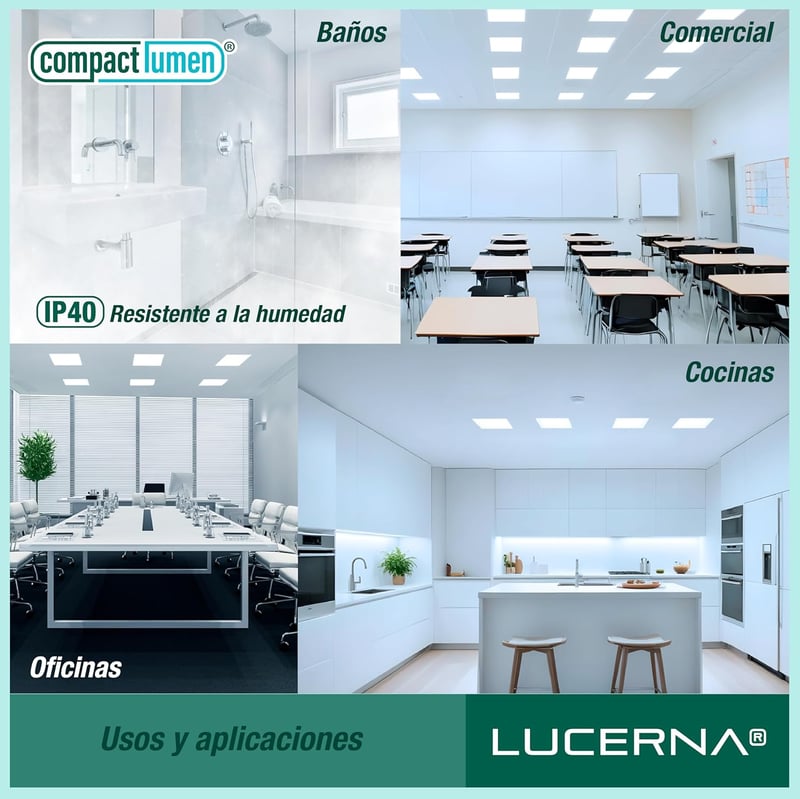 LUCERNA Négyzet Alakú LED Süllyesztett Mennyezeti Lámpa, 6 db, Hideg Fehér Fény (6500K), 6W, Kompakt Méret, Szerelési Kellékekkel