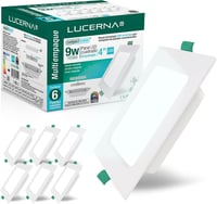 LUCERNA Négyzet Alakú LED Süllyesztett Mennyezeti Spotlámpa - 9W Hideg Fehér (6500K) - 6 db-os Csomag - Minimalista Beltéri Világítás 1