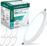 LUCERNA Süllyeszthető LED Mennyezeti Lámpa 12W - Hideg Fehér 6500K Kerek Spotlámpa - 1350 Lumen - 140-150mm Beépíthető Downlight - 6 darabos 1