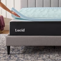 LUCID 2-palcový zónovaný gélový chránič matraca z pamäťovej peny - veľkosť King - 5-zónová ortopedická penová podložka na matrac s vôňou levandule 6