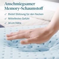 Pernă din spumă cu memorie și gel LUCID 40x60 cm - Respirabilă, cu efect de răcire, husă lavabilă, certificare Oeko-Tex, albă 6