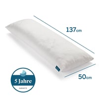 LUCID Vankúš z drvenej pamäťovej peny na celé telo pre spánok na boku a tehotné ženy - Ultra mäkký poťah z bambusového viskózy - Biely 3