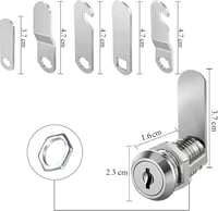 luckaide levélszekrényzár 16 mm, 5 különböző zárlemezzel, bútorajtóhoz 2