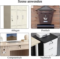 luckaide levélszekrényzár 16 mm, 5 különböző zárlemezzel, bútorajtóhoz 5