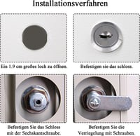 luckaide levélszekrényzár 16 mm, 5 különböző zárlemezzel, bútorajtóhoz 4