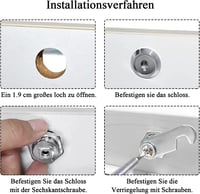 luckaide Postaláda Zár 20mm, 5 Féle Zárlemez, Bútor Zár 4 Kulccsal, 18mm Átmérő 4