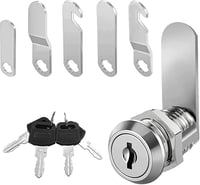 luckaide Postaláda Zár 20mm, 5 Féle Zárlemez, Bútor Zár 4 Kulccsal, 18mm Átmérő 1