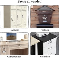 luckaide Postaláda Zár 20mm, 5 Féle Zárlemez, Bútor Zár 4 Kulccsal, 18mm Átmérő 5