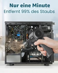 Suflantă Electrică cu Aer LUCKEA pentru Curățarea PC-ului – Air Duster cu 3 Viteze, Acumulator de 6000 mAh, Lumină LED, Dispozitiv de Curățare cu Aer pentru Tastatură și Laptop 2