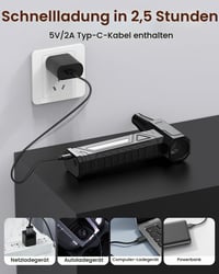 Elektrický fúkač LUCKEA W18, 200 000 ot./min – 4-rýchlostný mini čistič na PC s LED svetlom, na čistenie klávesnice a elektroniky, čierny 8