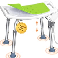 Luckfaith LC02 Stolica za tuširanje za starije i slabo pokretne osobe, neklizajuća, podesiva po visini do 158 kg, s utorima za držanje 1