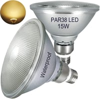Luckmax 15W E27 PAR38 LED Meleg Fehér Vízálló Reflektor Lámpa 2db 1