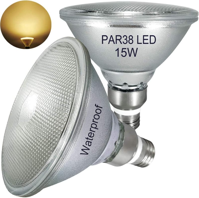 Luckmax 15W E27 PAR38 LED Meleg Fehér Vízálló Reflektor Lámpa 2db