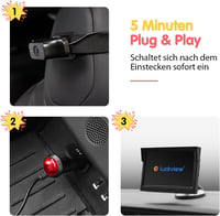 LUCKVIEW Baba Autós Tükör 5 Hüvelykes 1080P HD Kijelzővel, Éjjellátó Kamerával, 3X Zoom, 360° Forgatható Hátsó Ülés Monitor 5