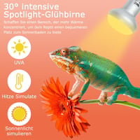 LUCKY HERP Terrárium Melegítő Lámpa 100W UVA Fénnyel, 2 Darabos Csomag Hüllőknek, Teknősöknek, Szakállas Agámáknak 5
