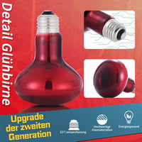 LUCKY HERP Terrárium Melegítő Lámpa 100W Vörös Infravörös Fűtőlámpa 2db Hüllőknek Teknősöknek Szakállas Agámáknak 2
