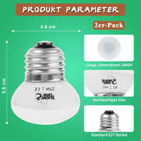 LUCKY HERP Terrárium Melegítő Lámpa 25W E27 Hüllő Fűtés, 2 Darabos Csomag Teknős Kaméleon Gyík Számára 2