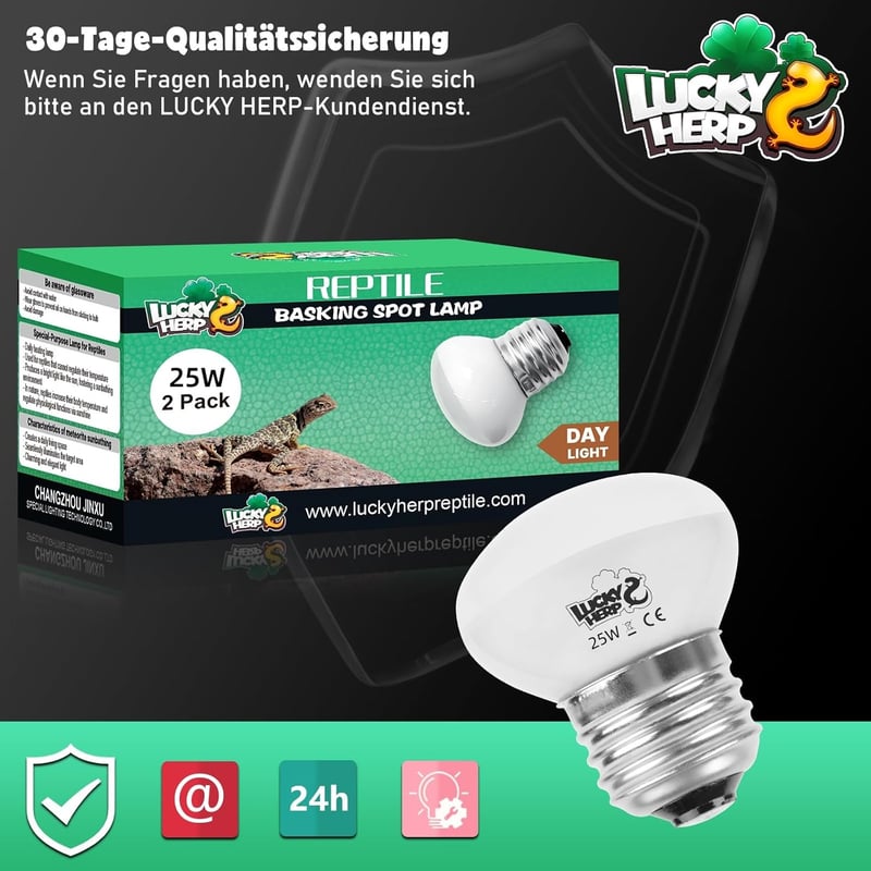 LUCKY HERP Terrárium Melegítő Lámpa 25W E27 Hüllő Fűtés, 2 Darabos Csomag Teknős Kaméleon Gyík Számára
