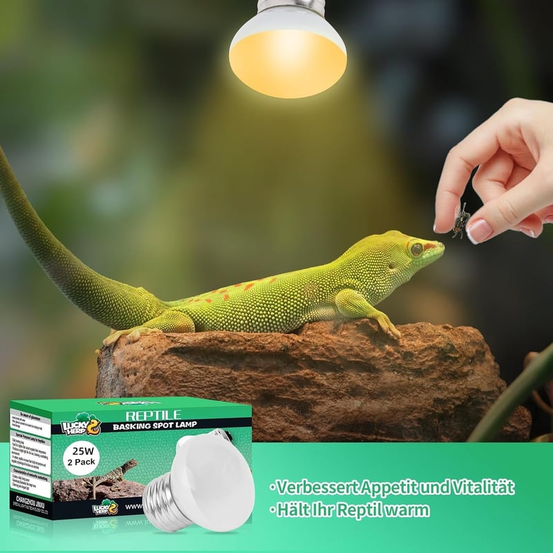 LUCKY HERP Terrárium Melegítő Lámpa 25W E27 Hüllő Fűtés, 2 Darabos Csomag Teknős Kaméleon Gyík Számára