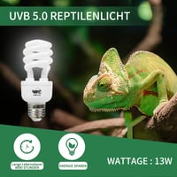 Lampă terariu LUCKY HERP UVB, UVA UVB 5.0, E27 compactă 13W, lumină albă, pentru agame cu barbă, țestoase, șerpi, șopârle, reptile 3