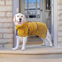 Lucky Paws Kutyafürdőköpeny XXL Okker - Duplarétegű, Ultraabszorbens Fürdőlepedő 3