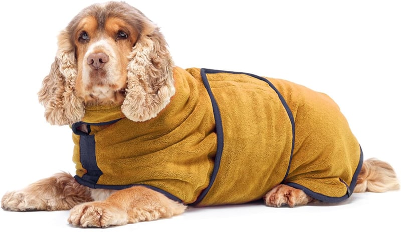 Lucky Paws Kutyafürdőköpeny XXL Okker - Duplarétegű, Ultraabszorbens Fürdőlepedő