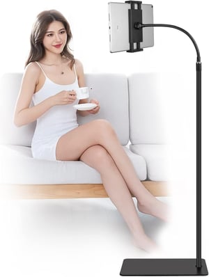 Suport de podea flexibil Lucky Trip cu gât de lebădă și rotație la 360 de grade pentru iPad Mini, Air, Pro, iPhone și tablete de 4,5-12,9 inchi