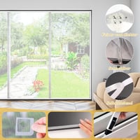 Lucomb 6 db fekete szúnyogháló ablakra 1,3 x 1,5 m, öntapadós tekercsek 7 db, rögzítő foltok 6 db, fúrés nélkül, méretre vágható 7
