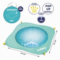 LUDI Pop-Up detský bazénik na pláž – tyrkysový, s prenosnou taškou a upevňovacími kolíkmi, jednoduchá montáž, od 10 mesiacov 4