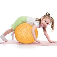 Minge motorie LUDI XXL - diametru 45 cm - Textură pentru masaj și denivelări moi - Babygym - Jucărie de interior și exterior - De la 2 ani - Galben 2