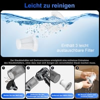 Ludunbuy 4 az 1-ben kézi akkus porszívó, 26000 Pa, 6000 mAh, digitális kijelző, önürítő - ezüstszürke 6