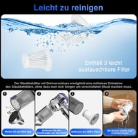 Ludunbuy 4 az 1-ben kézi akkus porszívó, 26000 Pa, 6000 mAh, digitális kijelző, önürítő - lila 6