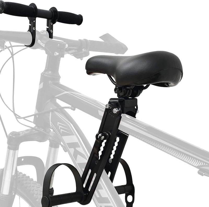Scaun de bicicletă pentru copii Lueirltoy cu montare în față, pentru mountain bike, cu cotieră, pentru copii de 2-5 ani, max. 22 kg, nu este compatibil cu biciclete electrice și biciclete de cursă