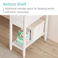Biely písací stôl Lufeiya s 2 zásuvkami 100 cm, počítačový stôl do malých priestorov, detskej izby, domácej kancelárie, študentský stôl 6
