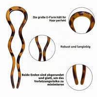 LUFFLOK francuska ukosnica, U-oblik, elegantna velika ukosnica, izdržljiv ukras za kosu, set od 6 komada u više boja 3