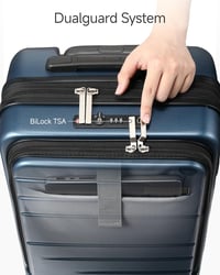 LUGGEX Kemény PC Kézipoggyász Laptoprekesszel 55cm Kék Bővíthető 3