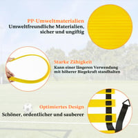 Futbalová tréningová súprava Luhuuxmu so 6 m agilitným rebríkom a 12 kužeľmi – tréning koordinácie a rovnováhy pre mládež a dospelých, slalomové cvičenia 3