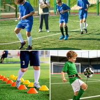 Futbalová tréningová súprava Luhuuxmu so 6 m agilitným rebríkom a 12 kužeľmi – tréning koordinácie a rovnováhy pre mládež a dospelých, slalomové cvičenia 7