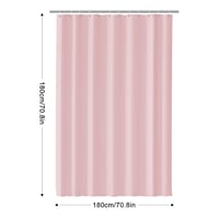 Perdea de duș LUKDUNG 180x180 cm din material PEVA, rezistentă la mucegai, impermeabilă, lavabilă, pentru cadă, cu 12 inele incluse, roz 2