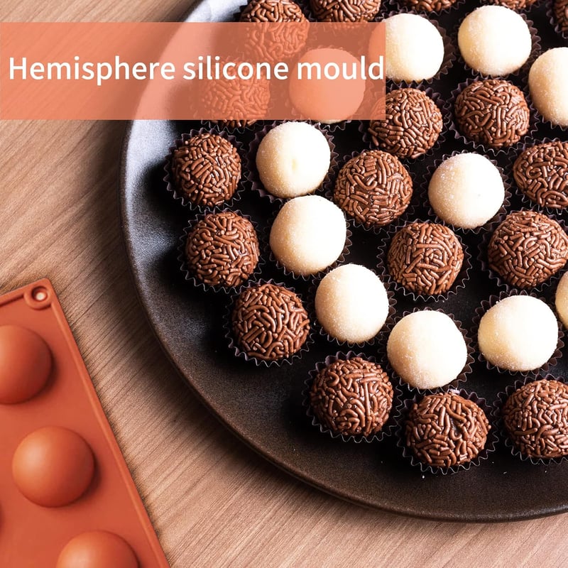 LUKIUP 3 darabos gömb szilikon forma készlet, 15 lyukas csokoládé és mousse forma