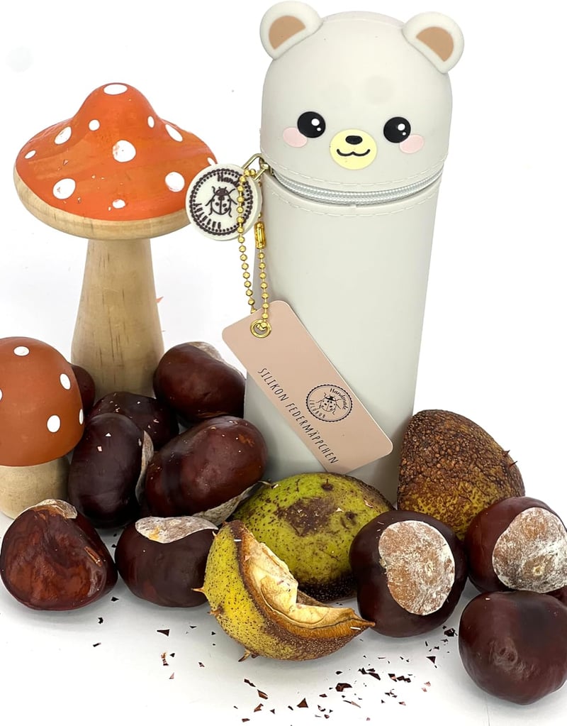 Lulubug szilikon ceruzatartó, jegesmedve mintás, iskolai tárolás
